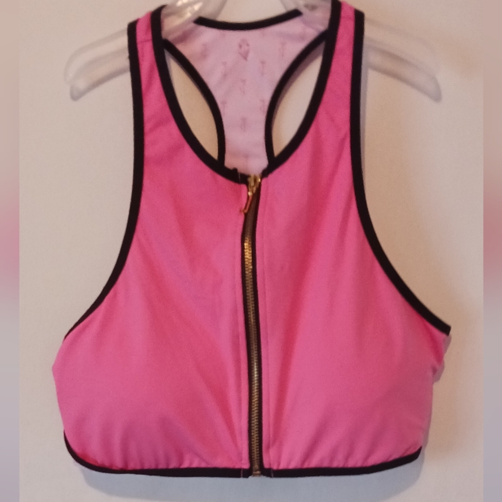 NWOT Pink Juicy Couture/Zip-Up Sports Bra/Sz L